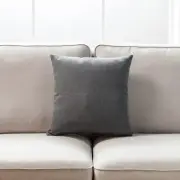 Marble Gray Linen Blend With Feather Down Insert Pillow
