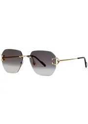 Cartier Rimless Square-frame Sunglasses - Gold One Size
