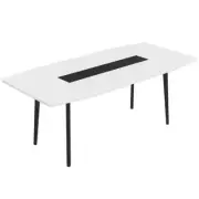 BYBLIGHT Computer Desk Rectangular Wood Metal Frame Sleek + Modern in White