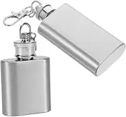 LALADEFIEE 2pcs Portable Mini Stainless Steel Flask Carabiner for Outdoor Camping and Picnics Leakproof Wine and Whiskey Flask 1 2