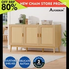 ALFORDSON Buffet Sideboard Cupboard Cabinet Rattan Doors Storage Kitchen Hallway