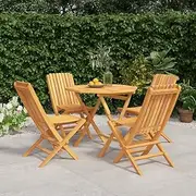 5 Piece Garden Dining Set Solid Wood Teak Patio Bar Sets