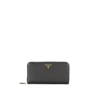 Prada Zip-Around Compartment Large Wallet One size Black