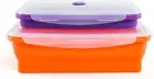 Thin Bins Collapsible Containers – Set of 2 Extra Large Rectangle Silicone Food