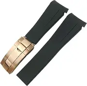 [FFHAO] Curved End Rubber Watchband 20mm 21mm 22mm for Rolex Submariner GMT Daytona Datejust Explorer 2 Silicone Watch Strap