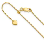 22 Inch Sterling Silver Gold-Plated Adjustable .95mm Box Chain