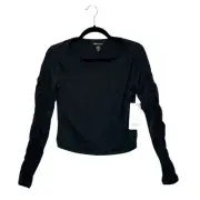 Athleta All Around Ruched Top NWT Women's Sz XS Black Modal Lightweight Crop