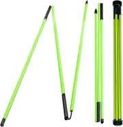Golf Alignment Stick, 2-Pack Golf Alignment Rods, 48" Collapsible Alignment Stick Golf Training Aid for Aiming, Putting, Posture Corrector, Golf Practice Sticks with Clear Tube Case