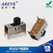 SS-42H08 4P2T Vertical Sliding Switch 2 Rows 16 Pins 2 Gears Handle Height 8mm