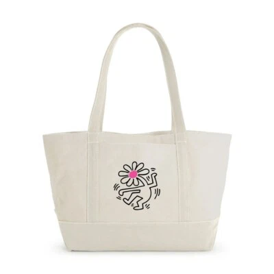Baggu Heavyweight Canvas Tote Small Keith Haring Flower 40 x 23.5 x 15 cm