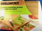 GRILLWORX Bamboo Chopping Board with Slide-Out Draws Camping BBQ KITCHEN PICNIC