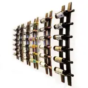 Wall Mounted Wine Rack | Hanging Liquid Bottle Shelf Rustic Barrel Stave Hang...