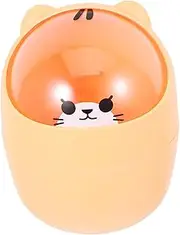 SEWACC Versatile Mini Desk Trash Can Swing Lid Plastic Waste Basket with Cute Animal Motif for Office Car Kitchen Bedroom