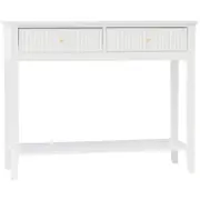 Zara Fluted 2 Drawer Console Table White