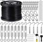 BLIKA Globe String Light Suspension Kit, Outdoor Light Guide Wire, 500FT Coated