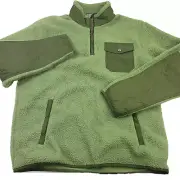 $248 Polo Ralph Lauren Olive Green Hybrid Fleece Pullover Jacket Mens Large