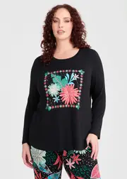 [Taking Shape] Taking Shape Bamboo Floral Fiesta Pyjama Top Size 20 in - Plus Size Women's Clothing