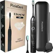 PixieDent Diamond Electric Toothbrush with 2 Replacement Brushes, 5 Operating Modes, Sonic Toothbrush, Travel Case, Ultrasonic Toothbrushes with Timer, Pressure Sensor, 84,000 Sound Wave Movements