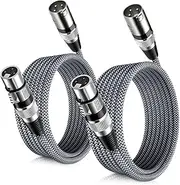 Elebase XLR Microphone Cable 2M 2Pack,XLR Male to XLR Female Mic Cord,3-pin Balanced Shielded Cables Wire,for Amplifier Mixer,Recording Studio,Speaker Systems,Foot,FT