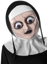 Googly Eyes The Conjuring Nun Halloween Costume Mask