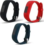 E ECSEM Large Replacement Bands and Straps intended for Garmin Vivofit JR & Vivofit JR.2 & Vivofit 3, [fits 5.5~8.5 inch Wrists] intended for 5 Years Kids or Older Children, Black/Slate/Red