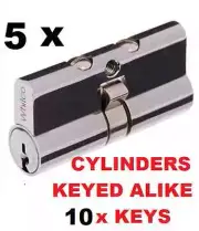 5 Security Screen door cylinder Whitco 5 Pin lock barrel10 Keys key alike
