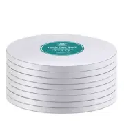 White Cake Drums Round 10 Inch Cake Boards with 1/2-Inch Thick Smooth Edges f...