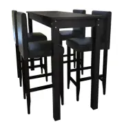 Bar Table Patio Pub Bistro Table Furniture Black with 2/4 Bar Chairs vidaXL