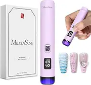 Melodysusie Handheld UV Light for Gel Nails, ART01R Cordless Gel X Nail Lamp Rechargeable with LCD Display, Eye-Protective Cover Flash Cure Nail Dryer for Rhinestone Glue Decoration DIY At Home Purple