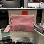 PRADA 1BD082粉紅色牛皮銀鉚釘掀蓋肩背包 斜背包 兩用包 (B5759) 未使用商品