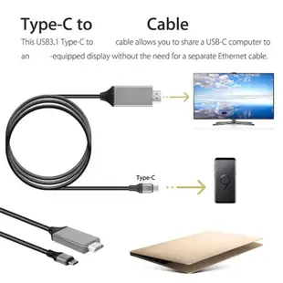 Lily* USB 3.1 USB-C Type C 轉 HDMI 兼容電纜 HDTV HDMI 兼容公對公