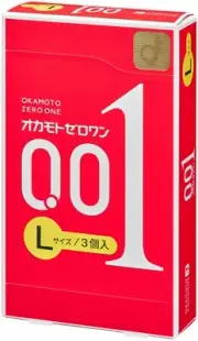 Okamoto Zero One Large Size 0.01mm Condoms 3Pieces/1Box Made in Japan