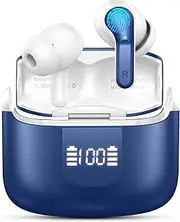 Wireless Earbuds, Bluetooth 5.3 Headphones in Ear with 4 ENC Mic, 2025 New Wireless Headphones Noise Cancelling Ear buds, 40Hrs Deep Bass Wireless Earphones IP7 Waterproof Earphones USB-C, LED Display