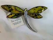 Lia Sophia Dragonfly Pin Silver-tone Abalone style wings New w/Tags.