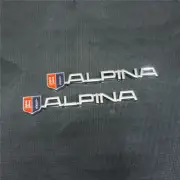 2x Silver ALPINA Chrome Metal Emblem Decal Sticker Badge Turbo Sports Diesel AWD (for: MG)