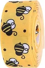 1 Roll Bee Ribbon Spring Themed Craft Ribbon for Wreaths Bouquets Party Decorations Yards Wide DIY Bow Wrapping Decoration