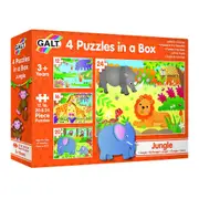 Galt 4 Puzzles In A Box Jungle Kids/Childrens Educational Jigsaw Toy 3y+