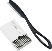 1 Thinning Razor+10 Blades Haircut Thinner Safe Shaving Knife Safety Razor Beard Face Hair Scissors Barber Hairdressing Shears