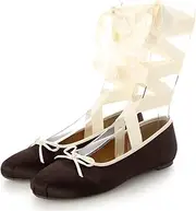 [EVOL] (イーボル) Evor Women's Round Ballet Shoes with Removable Ribbon Ties