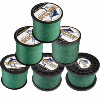 HERCULES 1094Yds 10-300lb Green 8 Strands Weave Tackle PE Braided Fishing Line