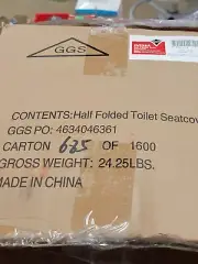 5000 ea Tough Guy White Toilet Seat Cover 250 Per Sleeve 2vex6. Free Ship L48