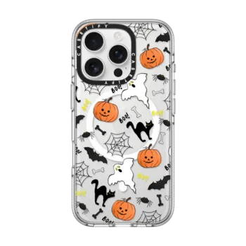 iPhone 16 Pro Impact Clear Case MagSafe Compatible Boo! its Halloween