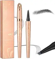 Magic Eyebrow Pencil with 4 Micro Fork Tips, Smudge-proof Eyebrow Colour, Provides Natural Looking, Defined Eyebrows (03# Grey)