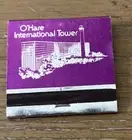 Vintage O’Hare International Tower Chicago Hotel Matchbook Matches Full Purple