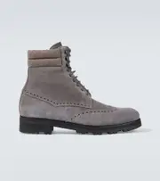 [Manolo Blahnik] Manolo Blahnik Sapele suede lace-up boots AU 11 grey