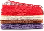 Windspeed 4Pcs African Body Exfoliating Net, Deep Cleaning African Net Bathing Sponge, Mesh Back Scrubber Skin Smoother for Women Men Shower/Stocking Stuffer (66x20cm)