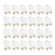 4x3" Canvas Boards for Painting, 24Pack Cotton Wood Frame Blank Canvas Panel