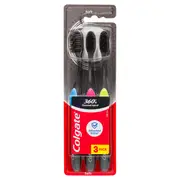 Colgate 360 Charcoal Spiral Antibacterial Toothbrush 3 Pack