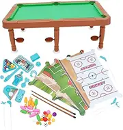 1 Set Miniature Pool Table Game for Adults Interactive Parent Fun Compact Billiard Plaything for Hand Eye Coordination Birthday Present