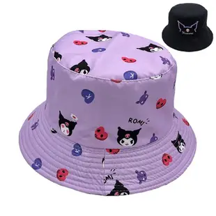 Kuromi 雙面漁夫帽兒童女孩時尚卡通 Hello Kitty 盆帽 Melody 太陽帽